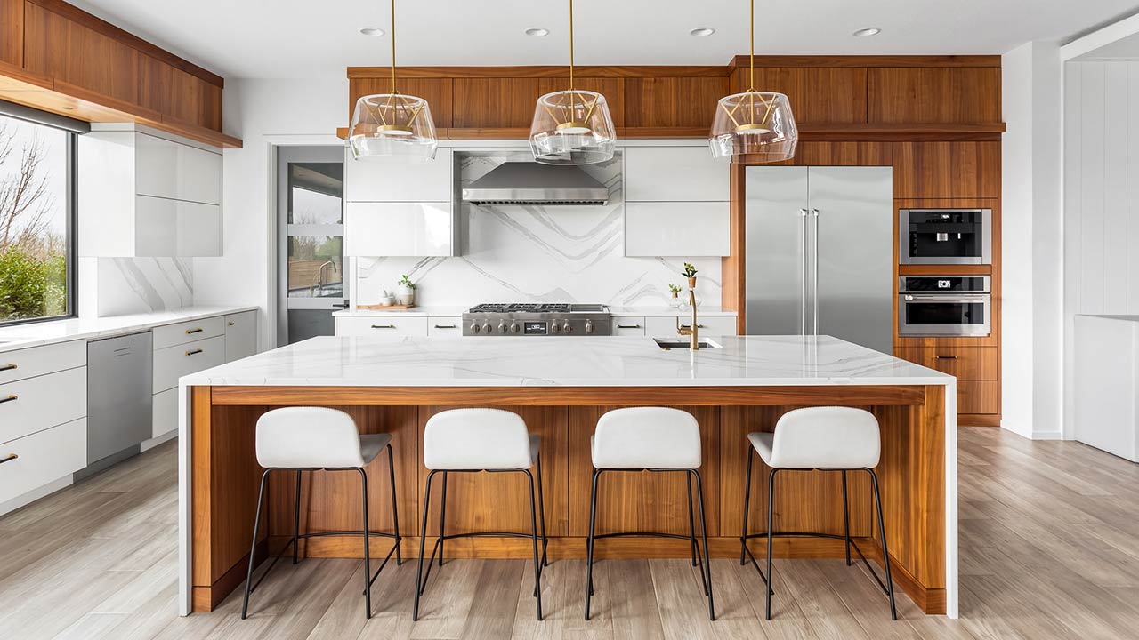 Photo of a kitchen in newly constructed luxury home